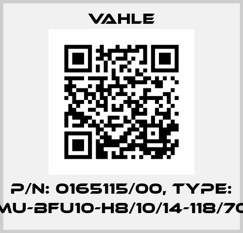 P/n: 0165115/00, Type: MU-BFU10-H8/10/14-118/70 Vahle
