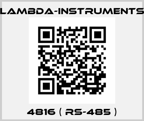 4816 ( RS-485 ) lambda-instruments