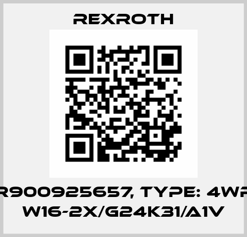 P/N: R900925657, Type: 4WREE 6 W16-2X/G24K31/A1V Rexroth