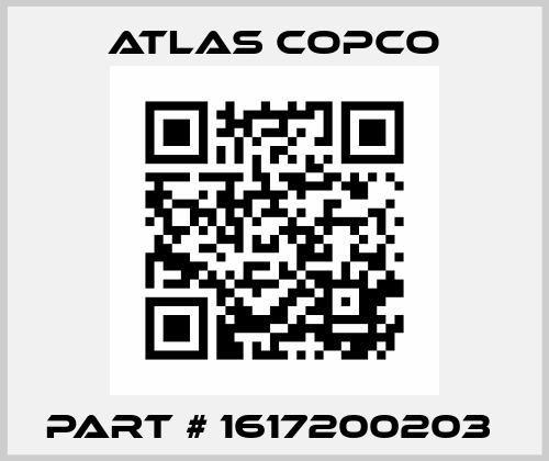 PART # 1617200203  Atlas Copco