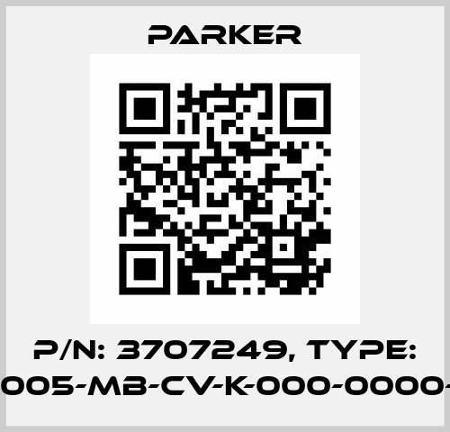 P/N: 3707249, Type: F11-005-MB-CV-K-000-0000-00 Parker