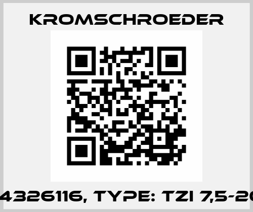 P/N: 84326116, Type: TZI 7,5-20/33W Kromschroeder