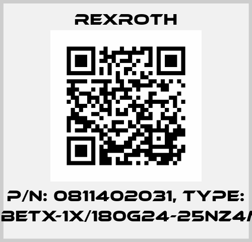 P/N: 0811402031, Type: DBETX-1X/180G24-25NZ4M Rexroth
