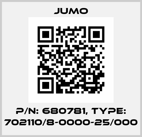 p/n: 680781, Type: 702110/8-0000-25/000 Jumo
