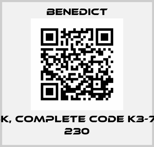 K3-74K, complete code K3-74K00 230 Benedict