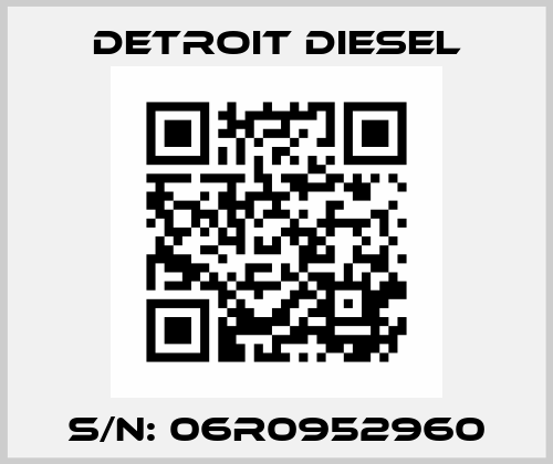 S/N: 06R0952960 Detroit Diesel