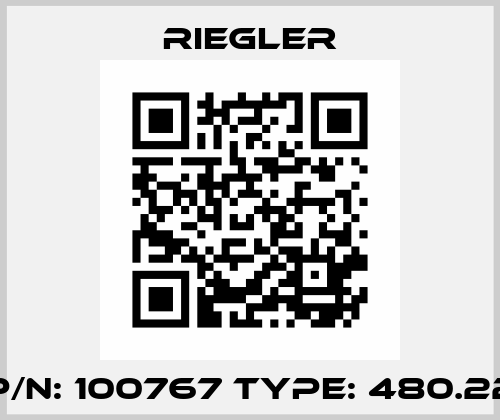 P/N: 100767 Type: 480.22 Riegler