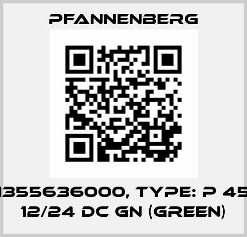 P/N: 21355636000, Type: P 450 TLA 12/24 DC GN (green) Pfannenberg