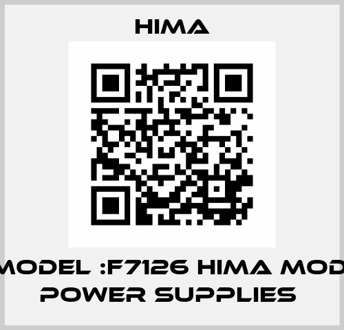 PS MODEL :F7126 HIMA MODULE POWER SUPPLIES  Hima