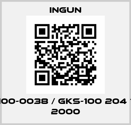 GKS-100-0038 / GKS-100 204 130 A 2000 Ingun