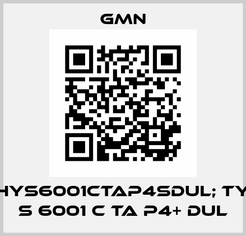 P/N:19HYS6001CTAP4SDUL; Type:HY S 6001 C TA P4+ DUL Gmn