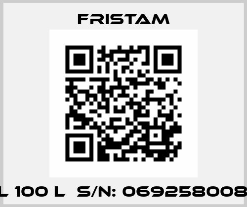 FL 100 L  S/N: 0692580080 Fristam