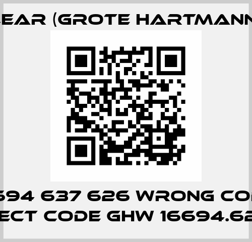 16694 637 626 wrong code. correct code GHW 16694.627.626 LEAR CORPORATION