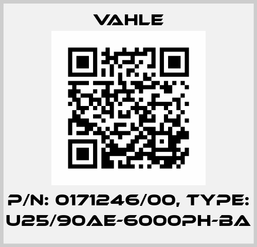 P/n: 0171246/00, Type: U25/90AE-6000PH-BA Vahle