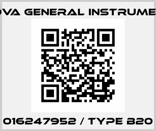 016247952 / Type B20 Nuova General Instruments