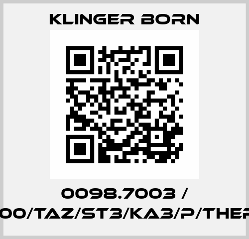 0098.7003 / K700/TAZ/ST3/KA3/P/Therm Klinger Born