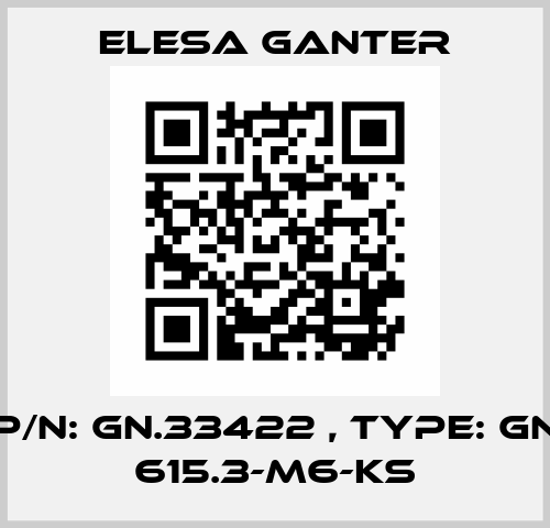 P/N: GN.33422 , Type: GN 615.3-M6-KS Elesa Ganter