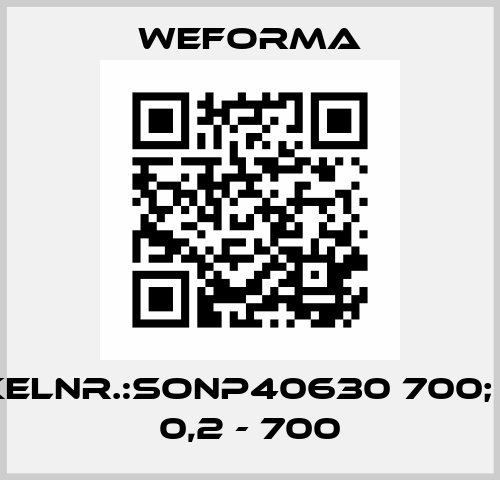 Artikelnr.:SONP40630 700; WP-M 0,2 - 700 Weforma