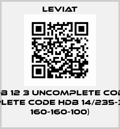 HDB 12 3 uncomplete code, complete code HDB 14/235-3 (100- 160-160-100) HALFEN