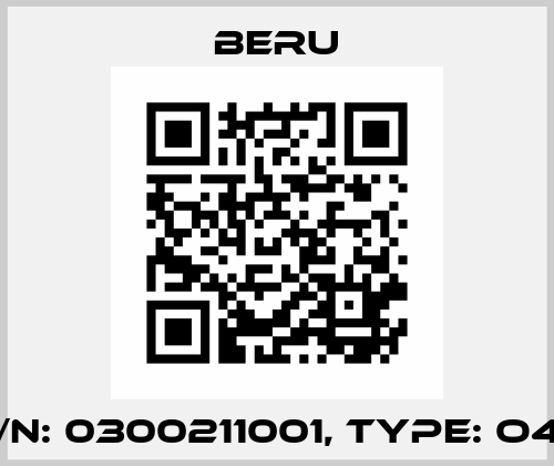 P/N: 0300211001, Type: O4/1 Beru