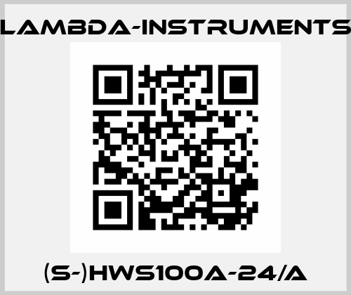 (S-)HWS100A-24/A lambda-instruments