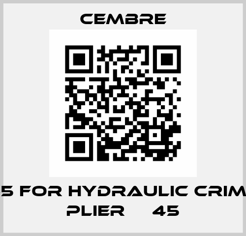 YN 45 for Hydraulic crimping plier НТ45 CEMBRE