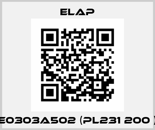 E0303A502 (PL231 200 ) ELAP