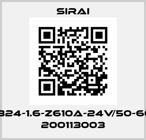 L331B24-1.6-Z610A-24V/50-60Hz / 200113003 Sirai