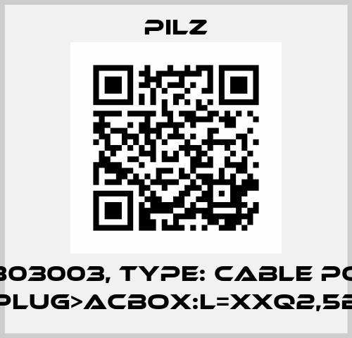 p/n: 803003, Type: Cable Power DD4plug>ACbox:L=xxQ2,5BrSK Pilz