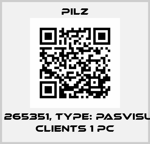 p/n: 265351, Type: PASvisu RT Clients 1 PC Pilz
