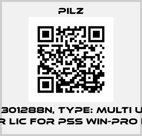 p/n: 301288N, Type: Multi User Upgr Lic for PSS WIN-PRO Full Pilz
