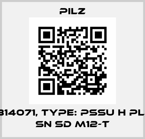 p/n: 314071, Type: PSSu H PLC1 FS SN SD M12-T Pilz