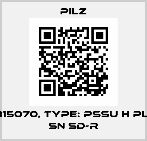p/n: 315070, Type: PSSu H PLC1 FS SN SD-R Pilz