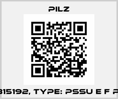 p/n: 315192, Type: PSSu E F PS2-R Pilz