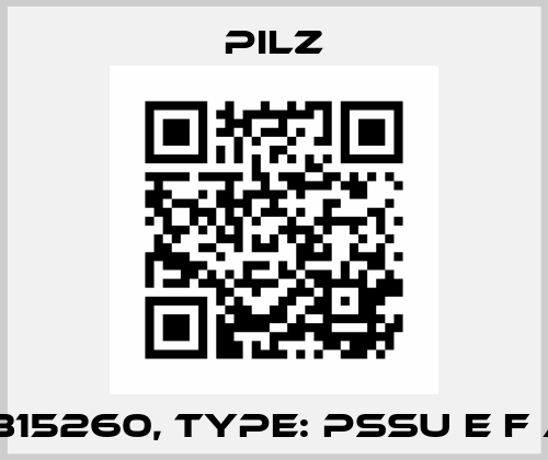 p/n: 315260, Type: PSSu E F AI I-R Pilz