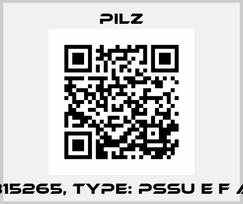 p/n: 315265, Type: PSSu E F AI U-R Pilz