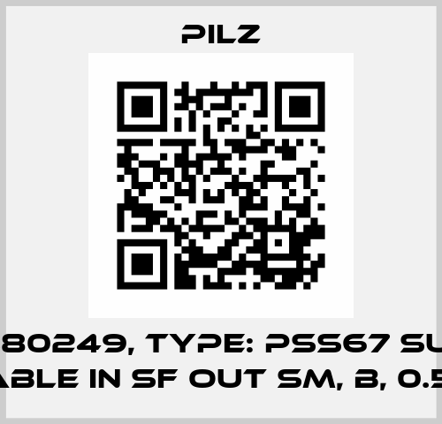 p/n: 380249, Type: PSS67 Supply Cable IN sf OUT sm, B, 0.5m Pilz