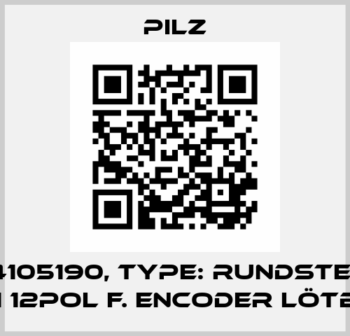 p/n: 4105190, Type: Rundstecker Gr.1 12pol f. Encoder lötbar Pilz