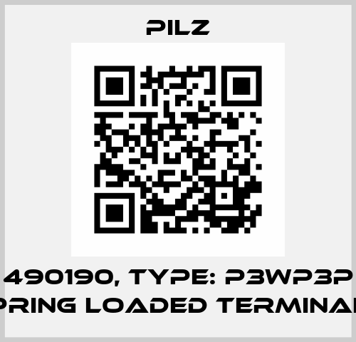p/n: 490190, Type: P3WP3P Set spring loaded terminals Pilz
