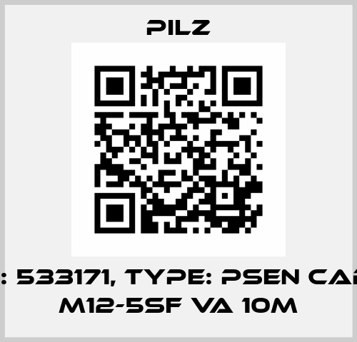 p/n: 533171, Type: PSEN cable M12-5sf VA 10m Pilz