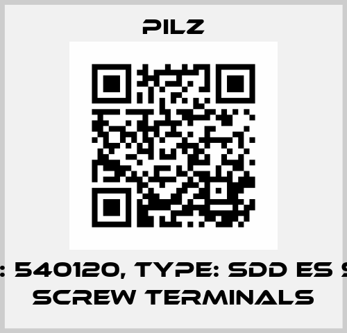 p/n: 540120, Type: SDD ES SET SCREW TERMINALS Pilz