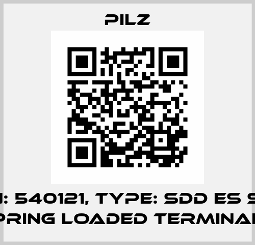 p/n: 540121, Type: SDD ES SET SPRING LOADED TERMINALS Pilz