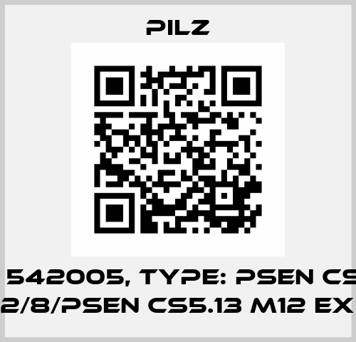 p/n: 542005, Type: PSEN cs5.13 M12/8/PSEN cs5.13 M12 EX 1u Pilz