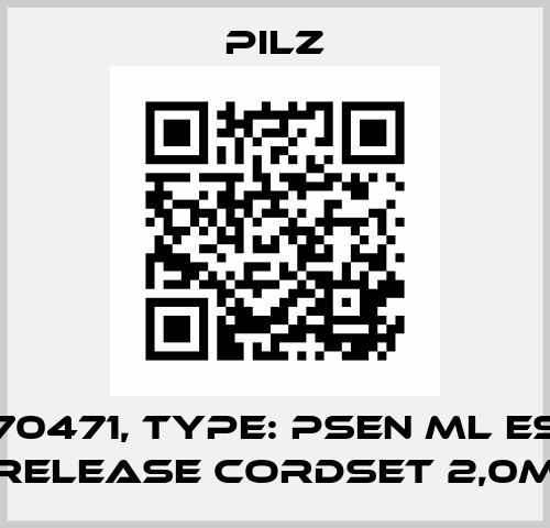 p/n: 570471, Type: PSEN ml escape release cordset 2,0m Pilz