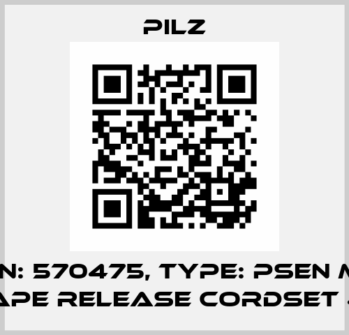p/n: 570475, Type: PSEN ml escape release cordset 4,0m Pilz