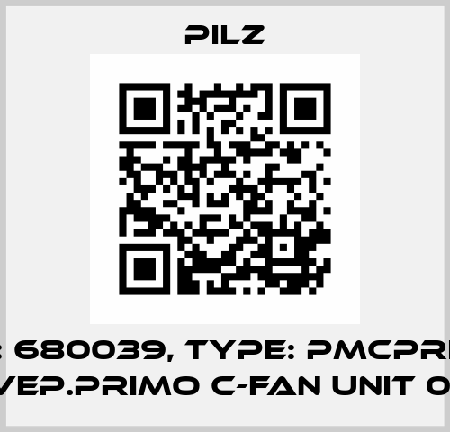 p/n: 680039, Type: PMCprimo DriveP.primo C-Fan unit 01-24 Pilz