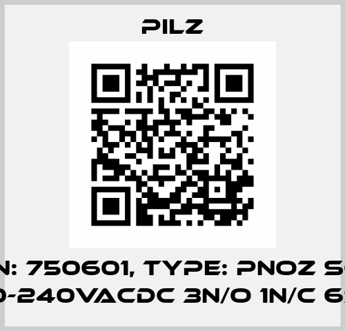 p/n: 750601, Type: PNOZ s60 100-240VACDC 3n/o 1n/c 6so Pilz