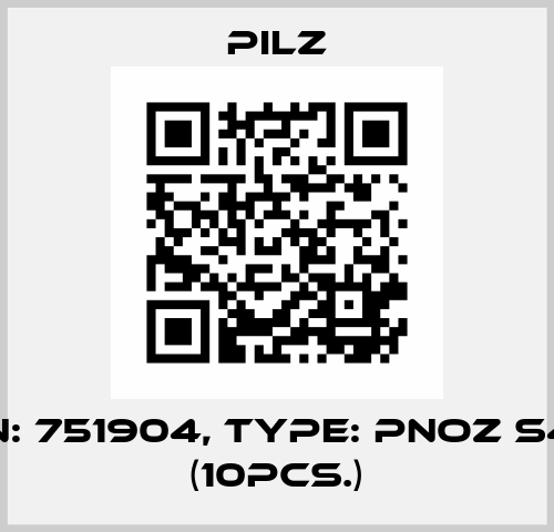 p/n: 751904, Type: PNOZ s4 C (10pcs.) Pilz