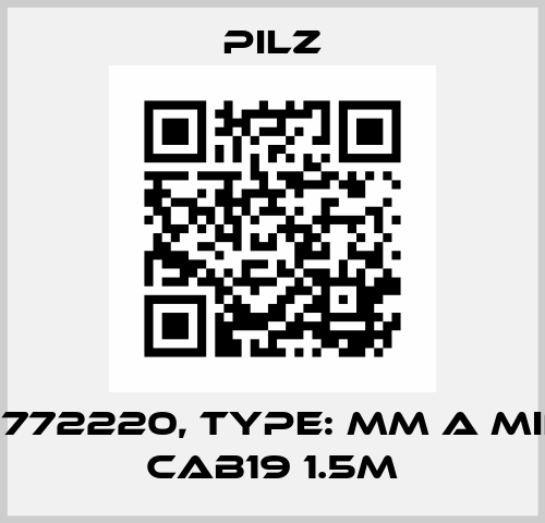 p/n: 772220, Type: MM A MINI-IO CAB19 1.5m Pilz