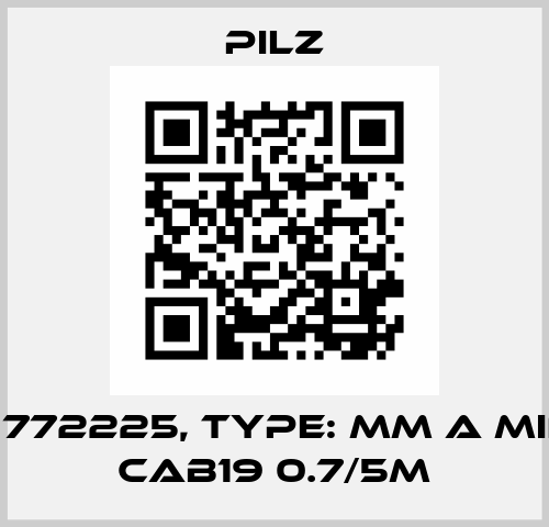 p/n: 772225, Type: MM A MINI-IO CAB19 0.7/5m Pilz